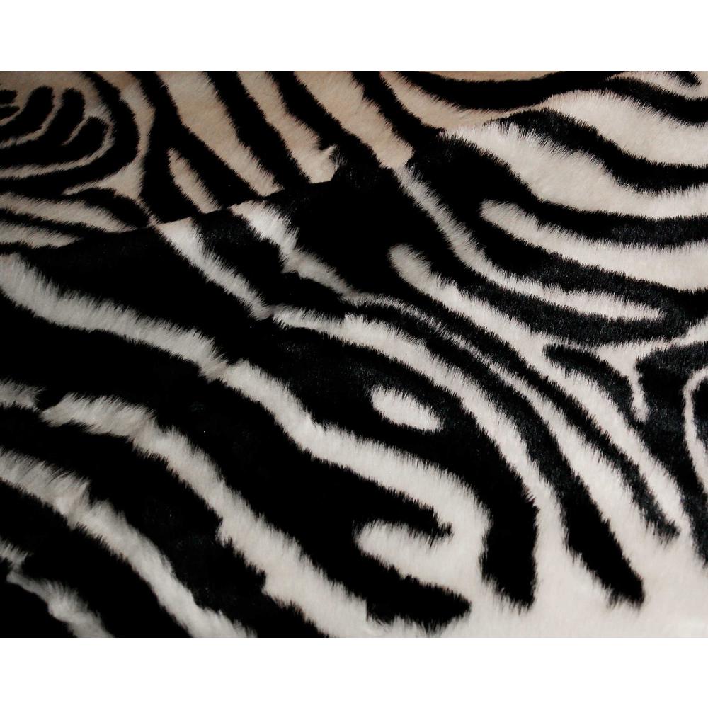 63" x 90" Zebra Black And White Print Area Rug - 317167. Picture 6