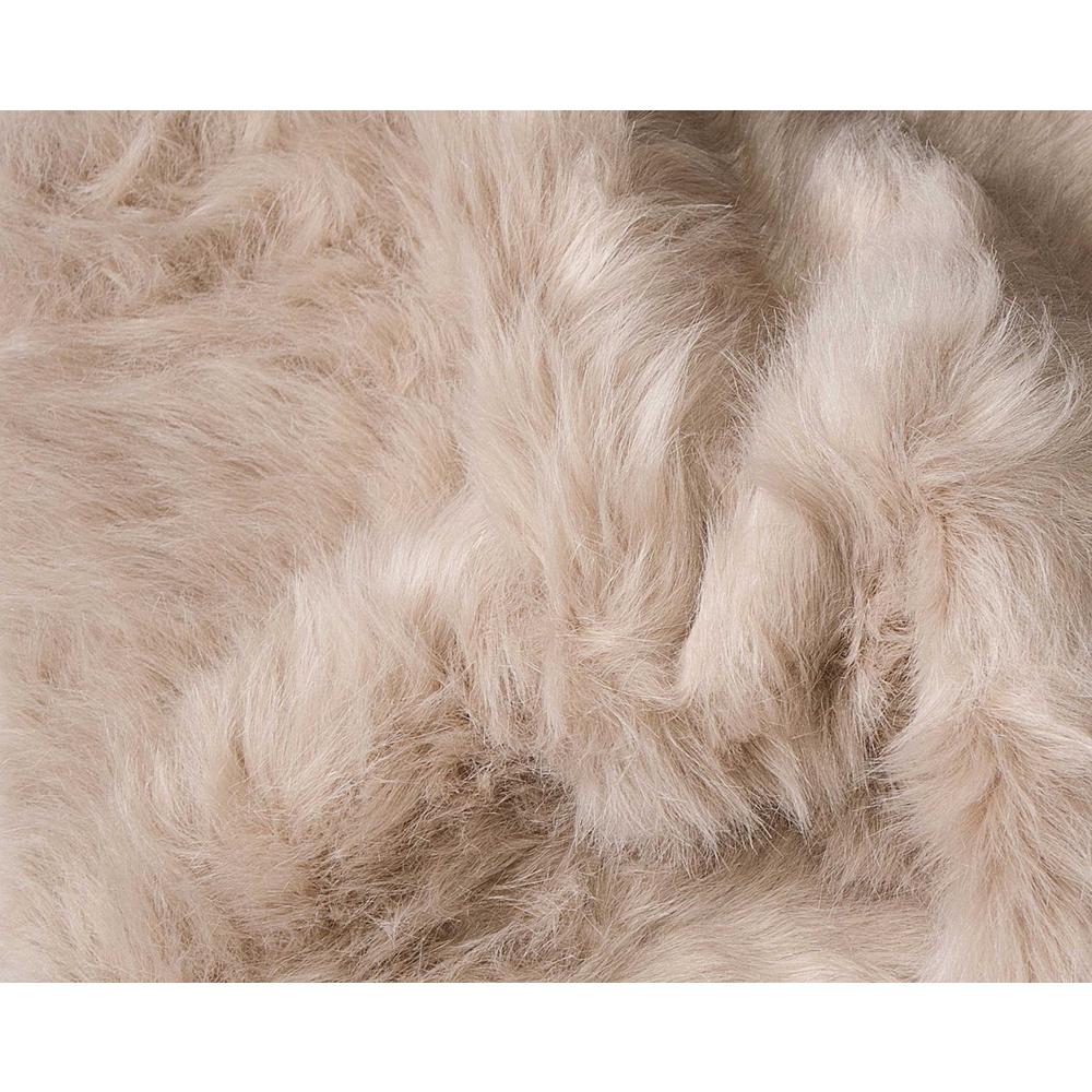 24" x 36" x 1.5" Taupe Faux Sheepskin - Area Rug - 317264. Picture 5