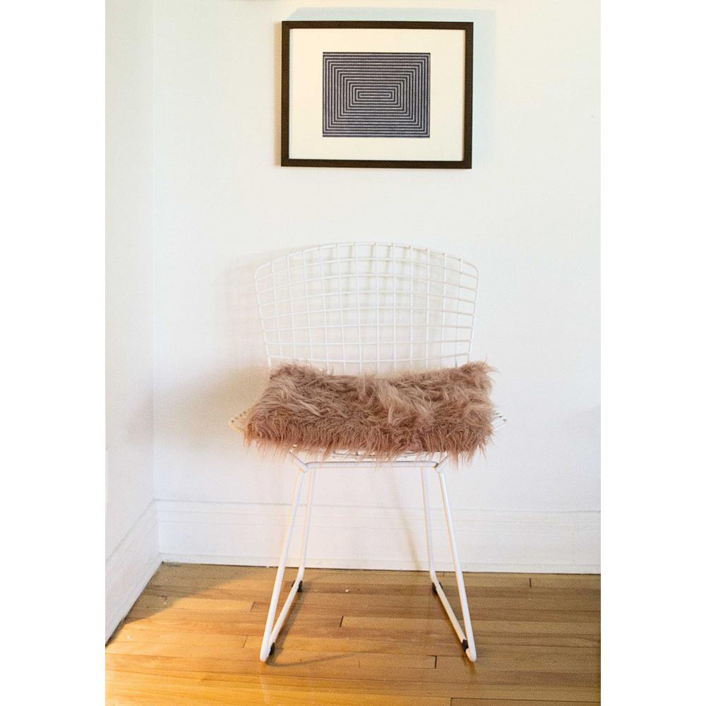 Set of 2 Cozy Mauve Rose Faux Fur Chair Pads - 317272. Picture 8
