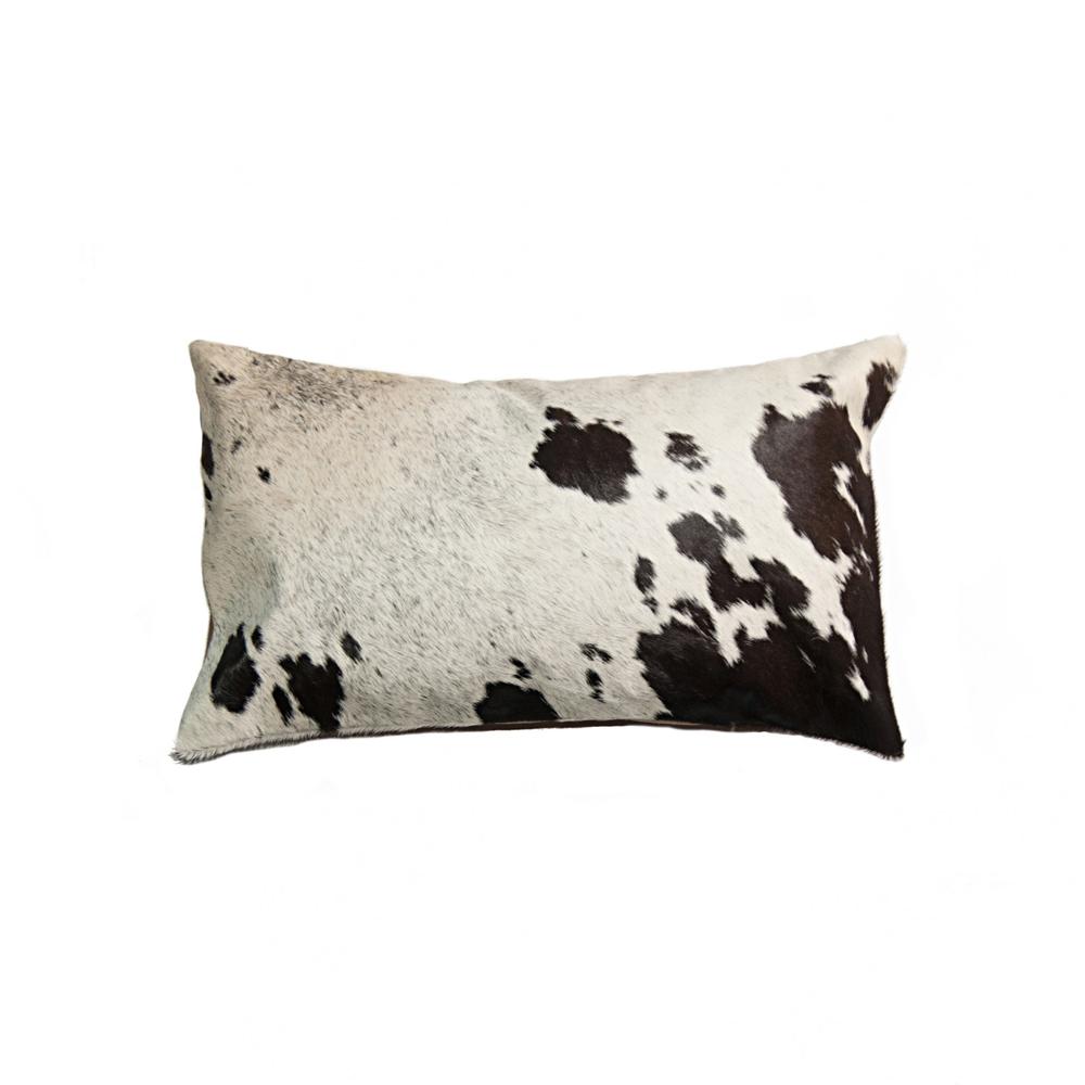 18" x 18" x 5" Salt And Pepper Chocolate And White Cowhide  Pillow - 317286. Picture 3