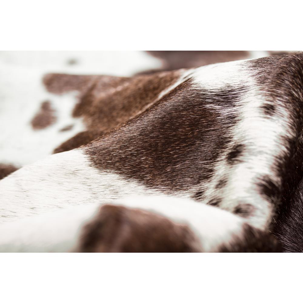 Brown and White Spotted Natural Cowhide Area Rug - 317320. Picture 6