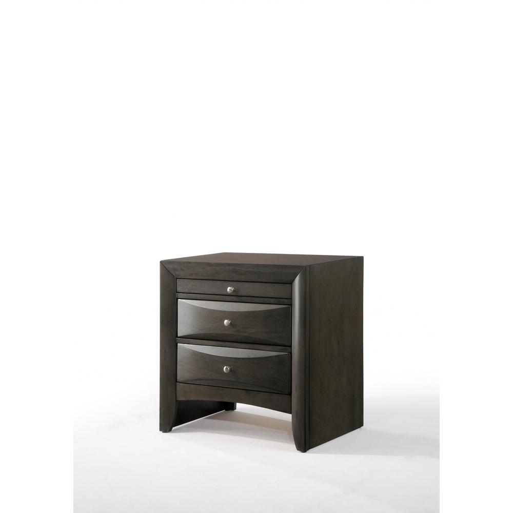 26" X 17" X 25" Gray Oak Rubber Wood Nightstand - 318717. Picture 2