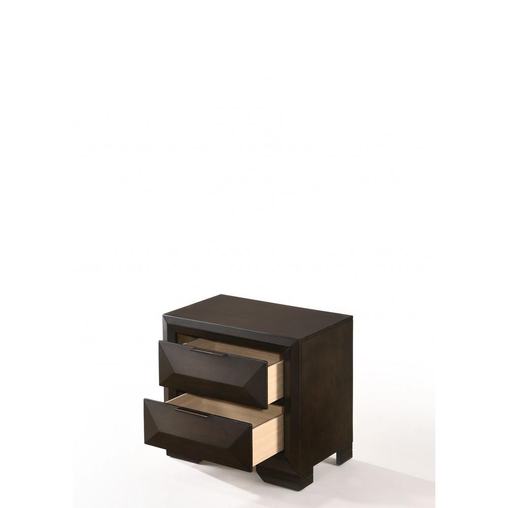 26" X 17" X 25" Espresso Rubber Wood Nightstand - 318724. Picture 7