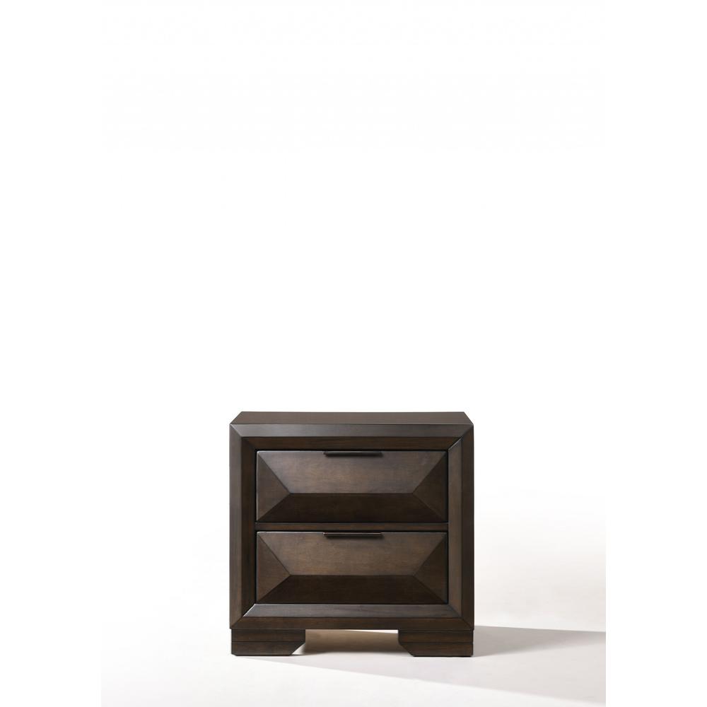 26" X 17" X 25" Espresso Rubber Wood Nightstand - 318724. Picture 8