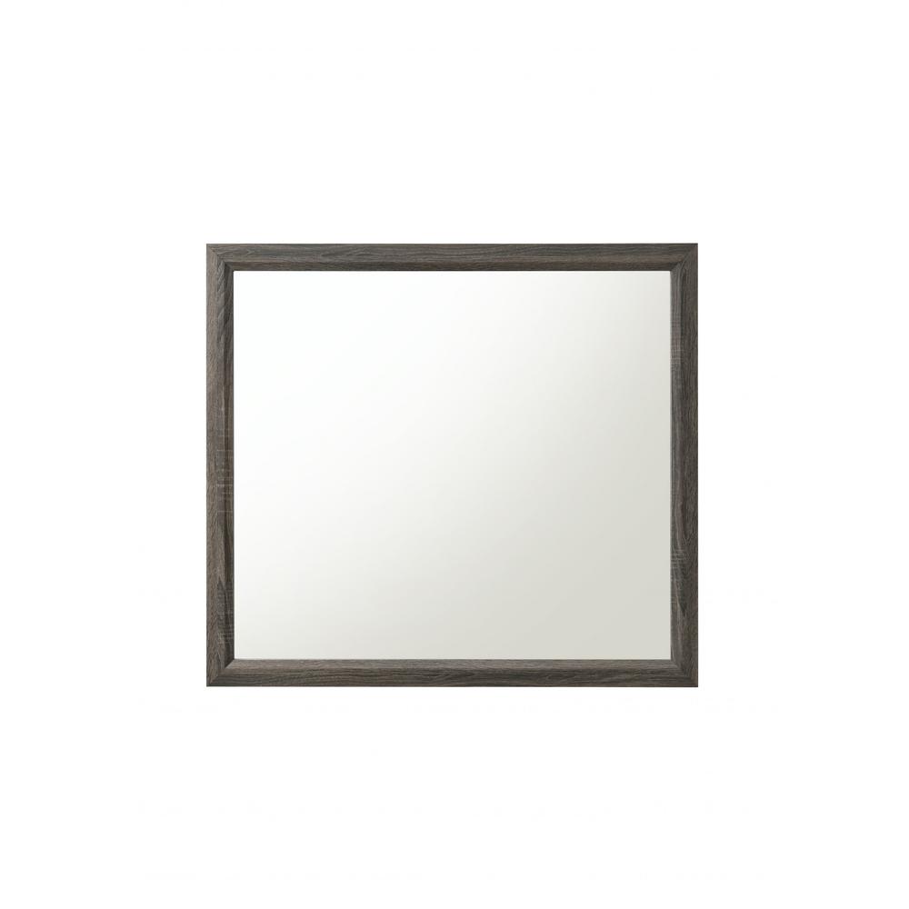 Weathered Gray Rectangular Mirror - 318745. Picture 3