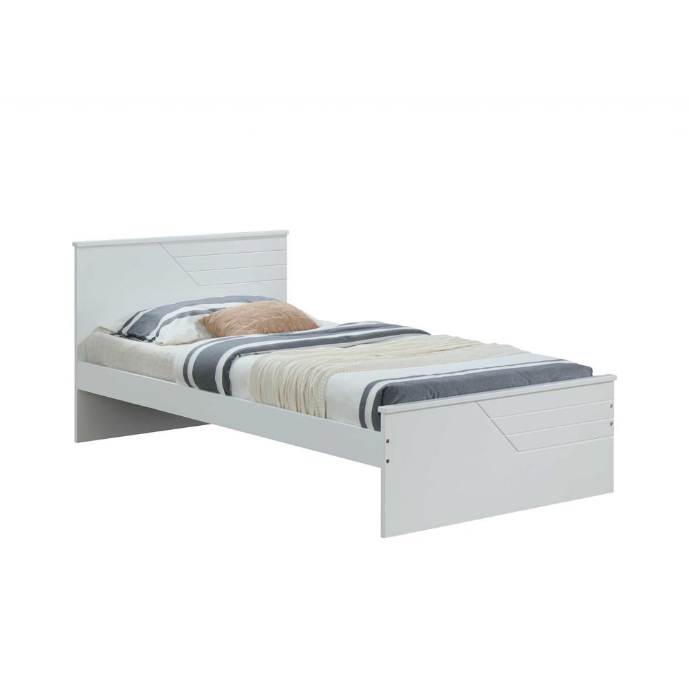 77" X 41" X 32" Twin White Solid Wood Bed - 318761. Picture 4