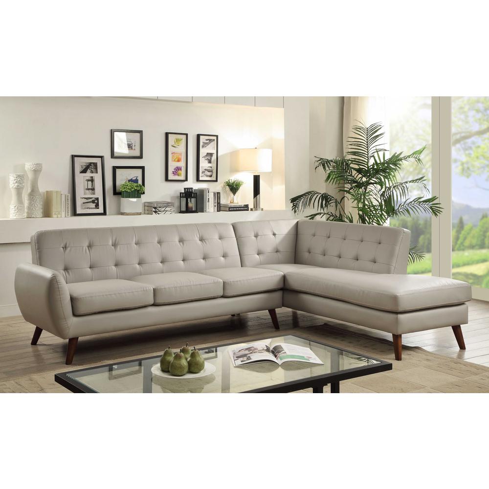 111" X 80" X 33" Gray PU Sectional Sofa - 318828. Picture 4