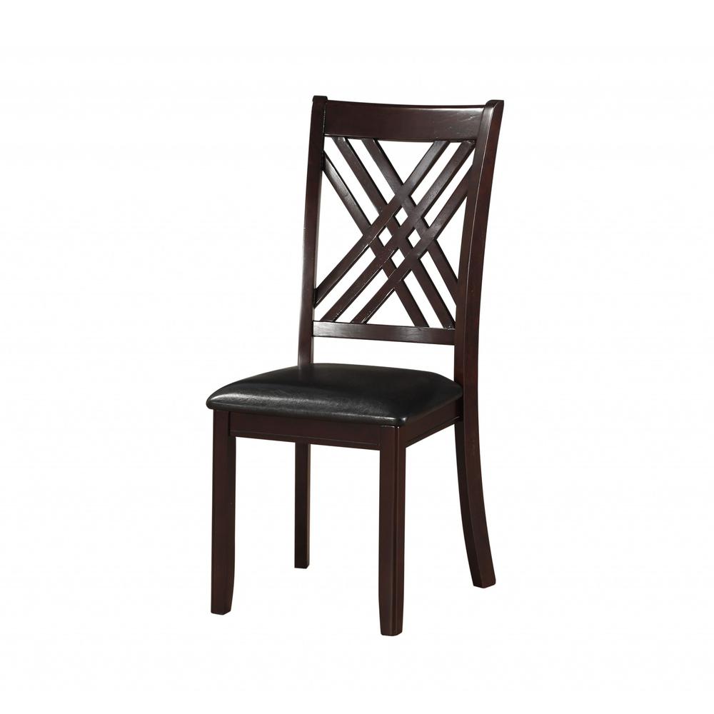 18" X 22" X 41" 2pc Black And Espresso Side Chair - 318946. Picture 7