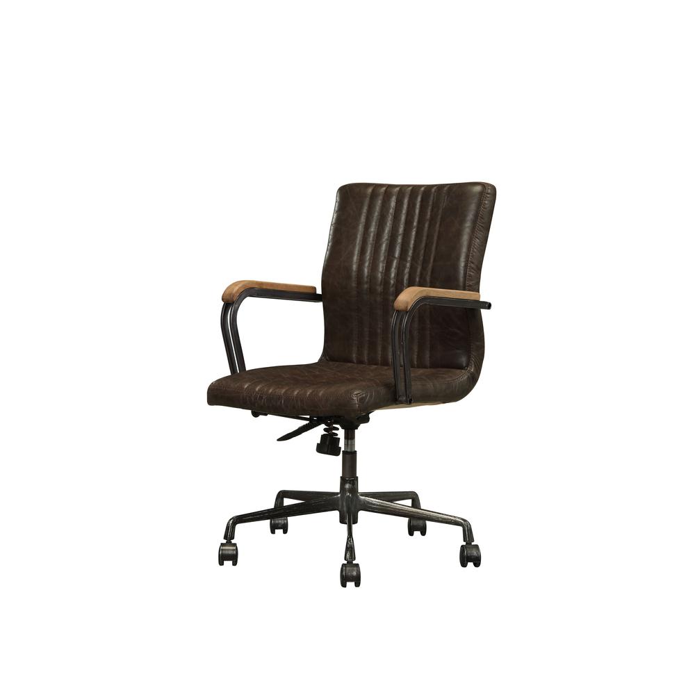 22" X 26" X 35-3" Distressed Chocolate Top Grain Leather Executive Office Chair - 319064. Picture 7