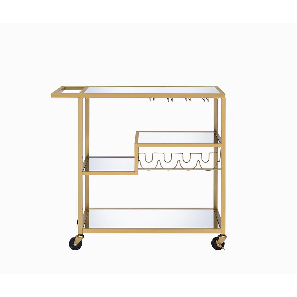40" X 16" X 37" Gold And Clear Glass Serving Cart - 319143. Picture 8