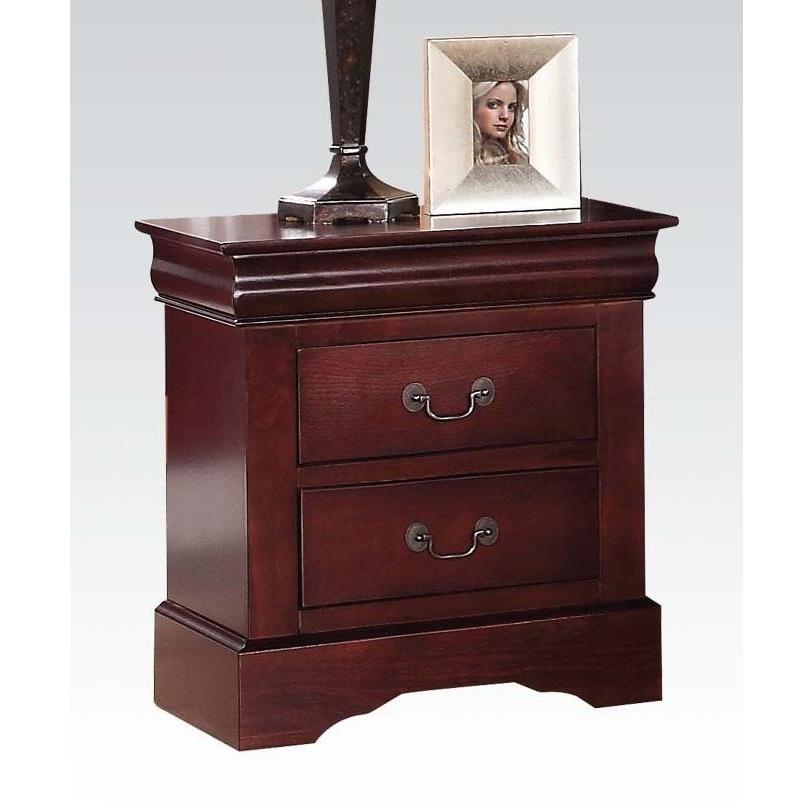 Classic Cherry Finish 2 Drawer Wooden Nightstand - 320545. Picture 2
