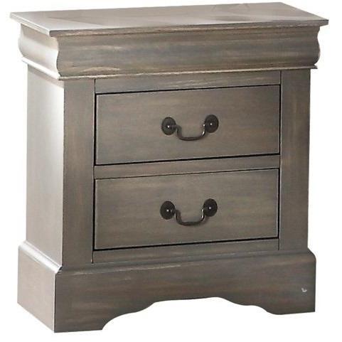 Classic Gray Wash Finish 2 Drawer Wooden Nightstand - 320547. Picture 4