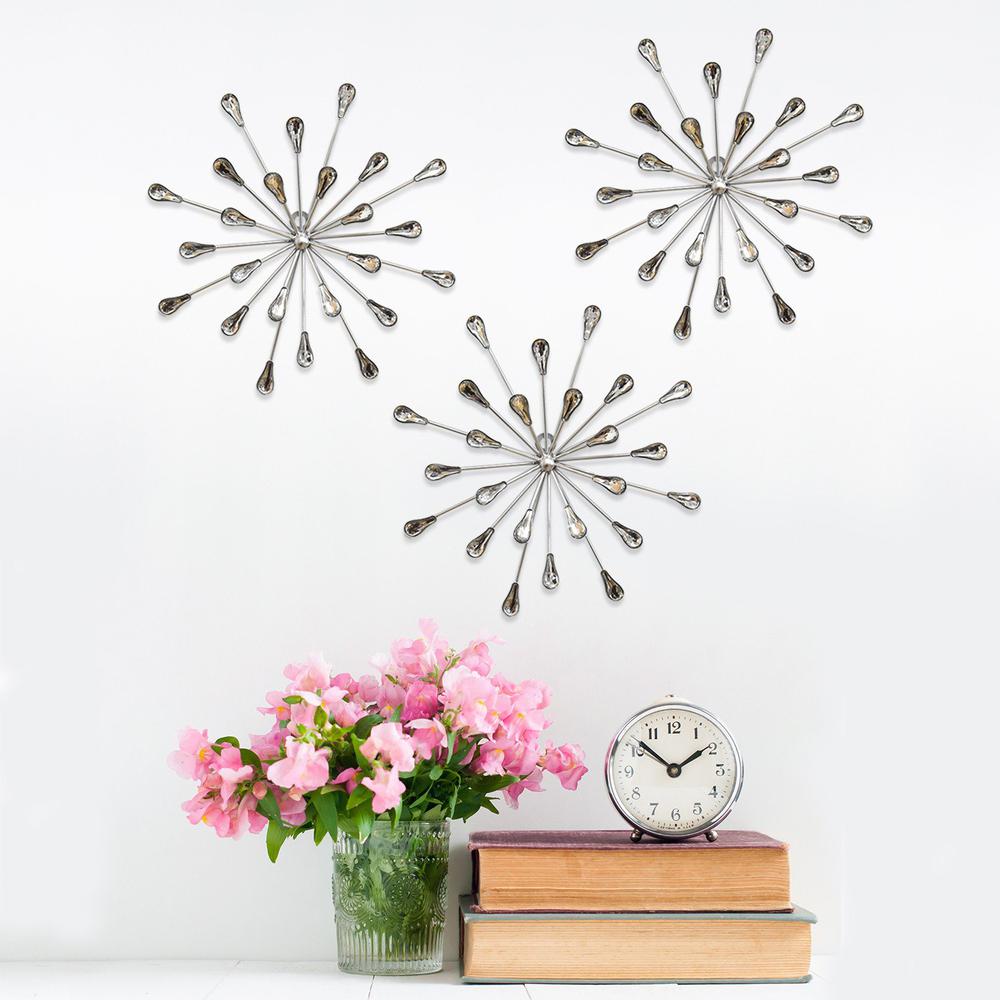 Acrylic Burst Silver Metal Wall Decor - 321088. Picture 6