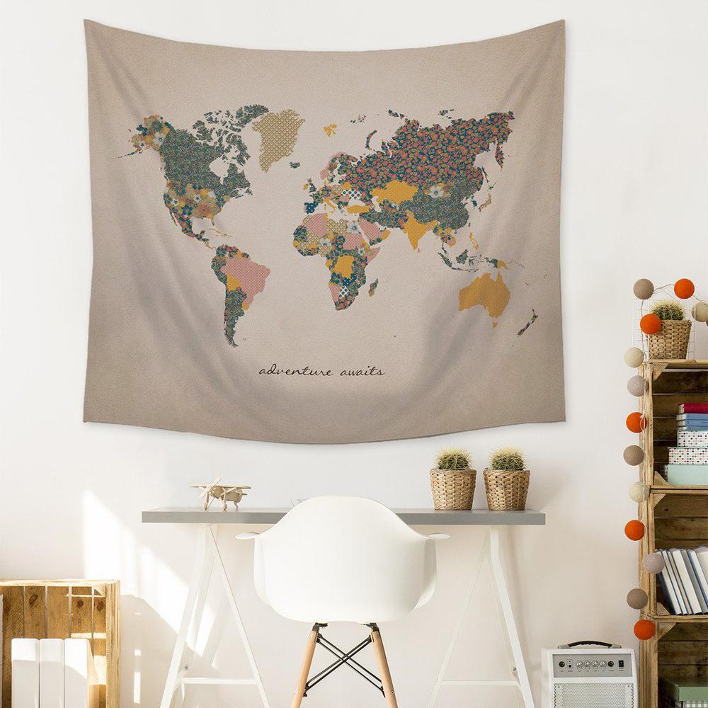 Adventure Awaits World Map Wall Hanging Tapestry - 321154. Picture 5