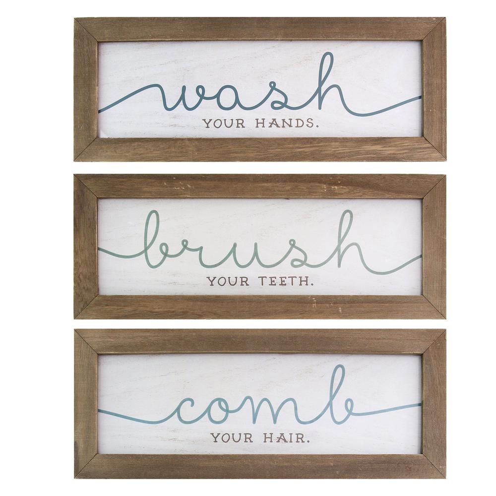 Rustic Set of 3 Grooming Instructions Bathroom Wall Art - 321254. Picture 5