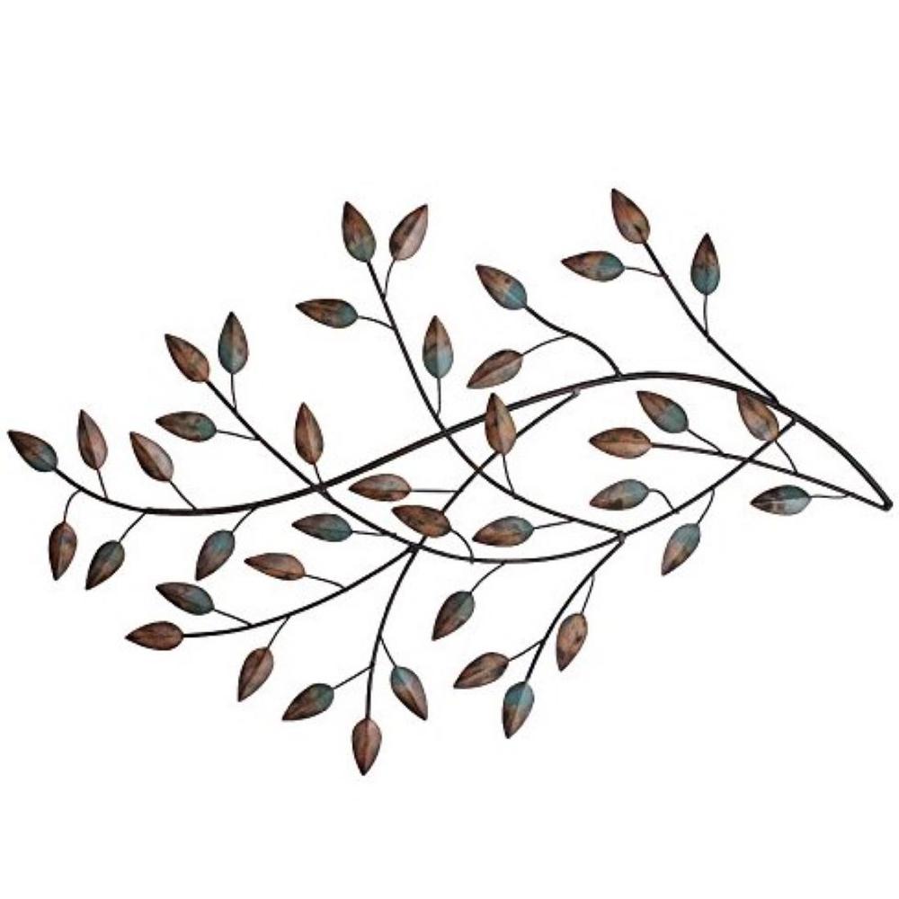 Distressed Metal Blowing Leaves Wall Decor - 321353. Picture 4