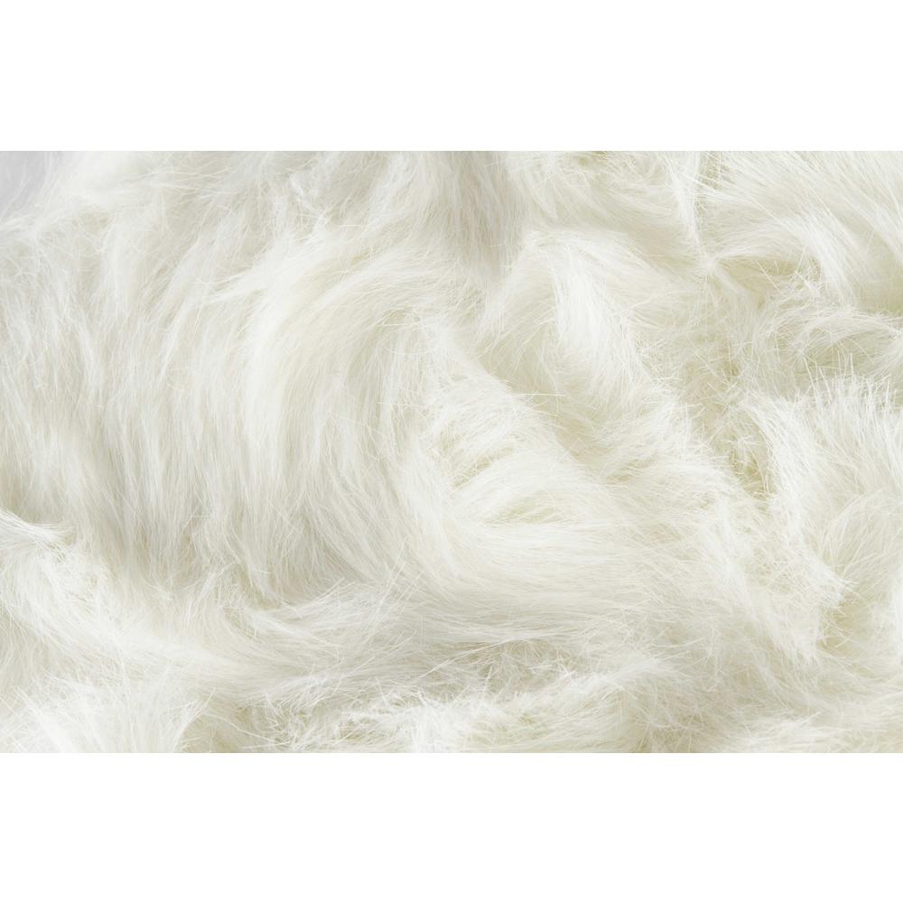 Set of 2 Off White Cozy Faux Fur Chair Pads - 328212. Picture 8