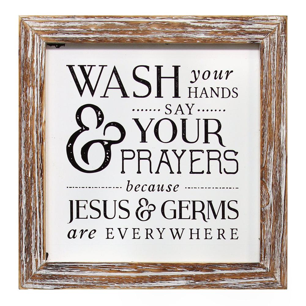 Distressed Brown Wash Your Hands Wall Art - 329318. Picture 6