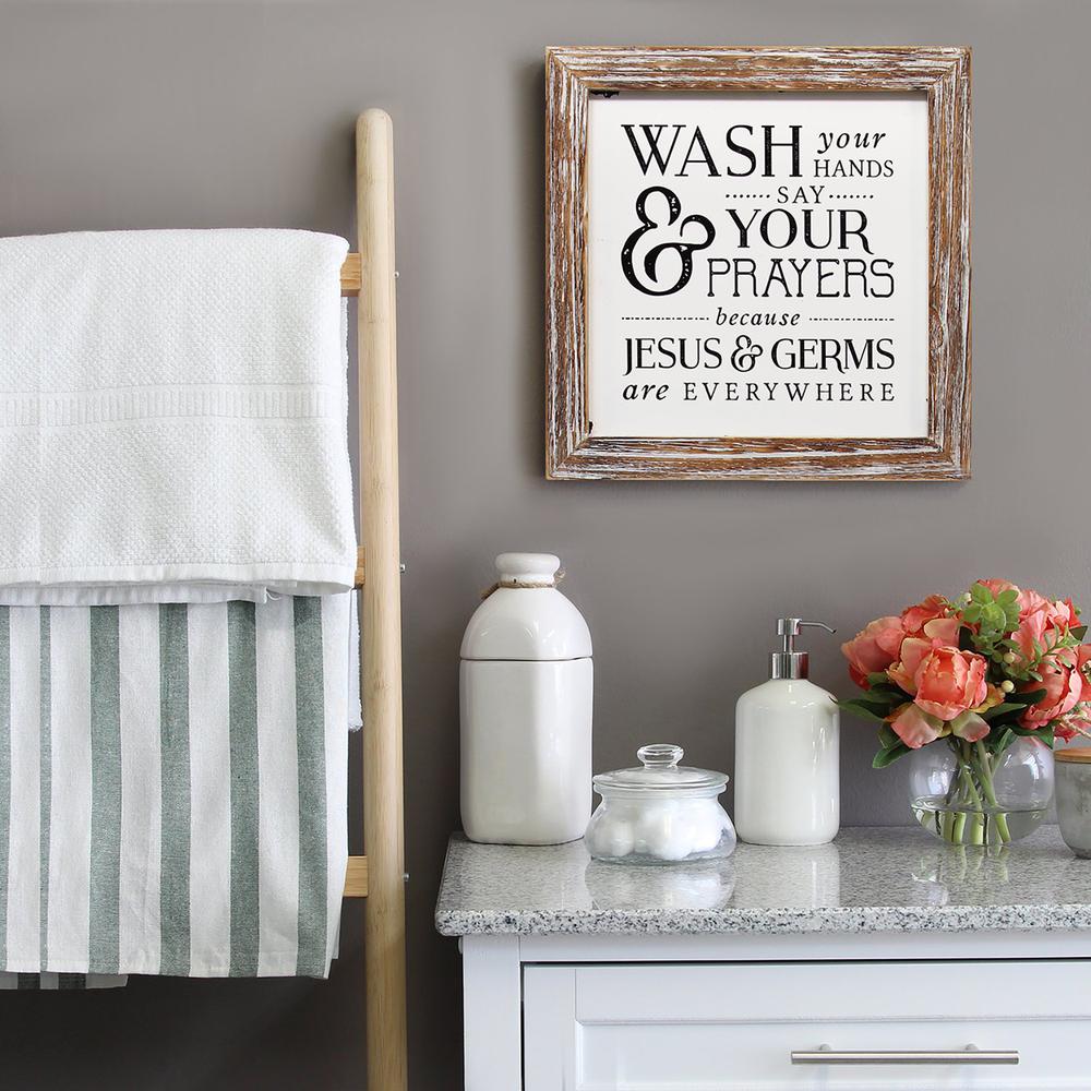 Distressed Brown Wash Your Hands Wall Art - 329318. Picture 7