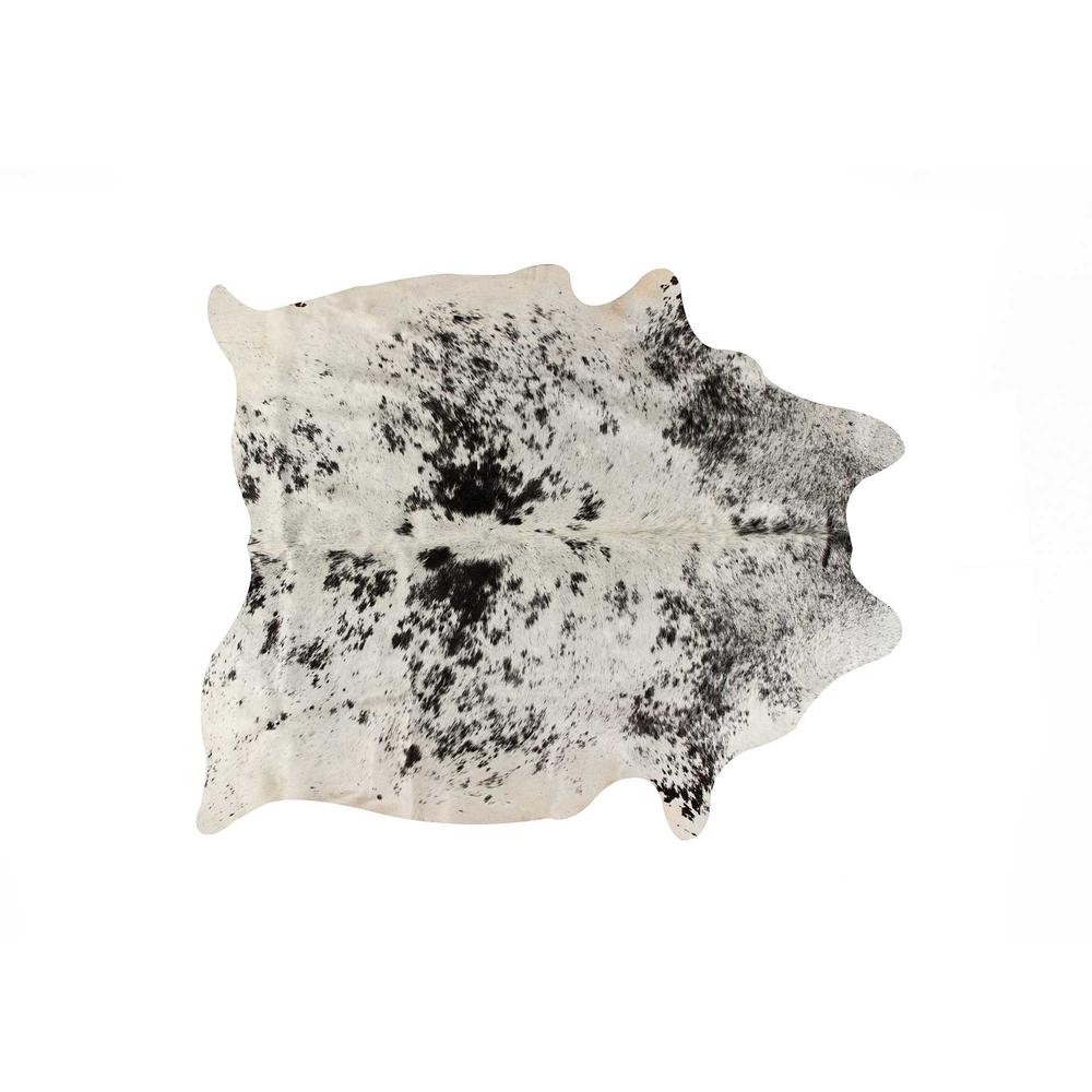 72" x 84" White and Black Cowhide  Rug - 332280. Picture 3