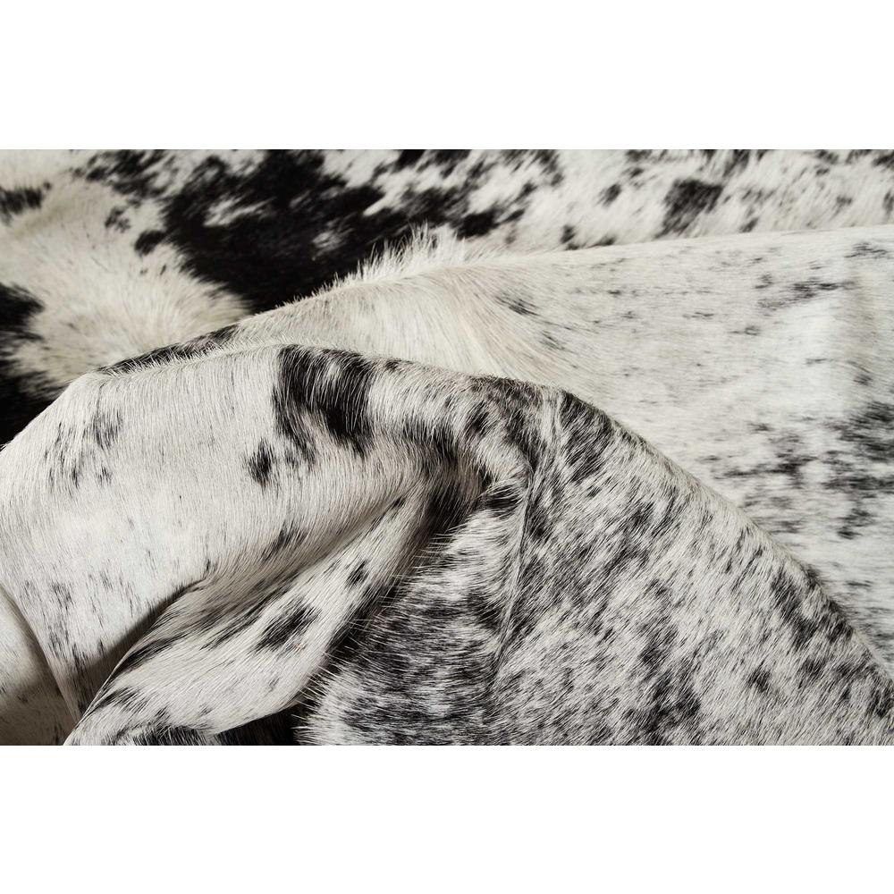 72" x 84" White and Black Cowhide  Rug - 332280. Picture 4
