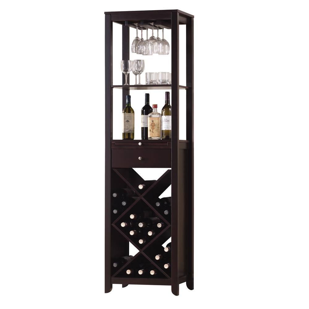 Modern Style Umber Finish Wood Wine Cabinet - 347010. Picture 3