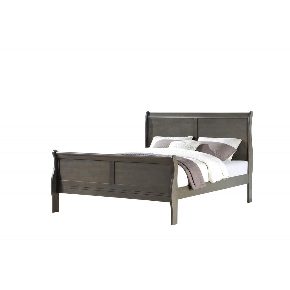 80" X 90" X 47" Dark Gray Wood Eastern King Bed - 347117. Picture 4