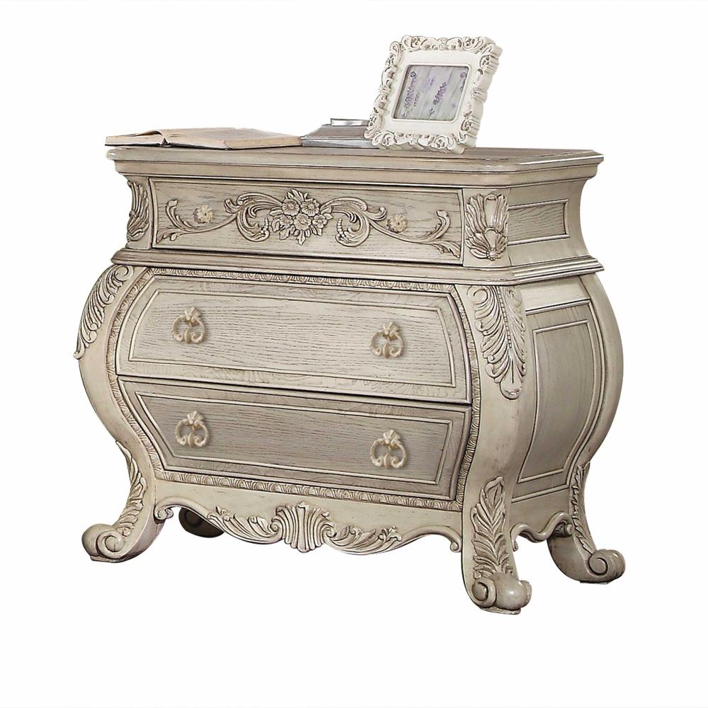20" X 38" X 34" Antique White Wood Nightstand - 347133. Picture 3