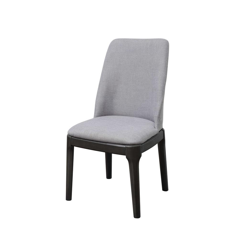 23" X 21" X 39" Light Gray Linen Upholstered Seat and Oak Wood Side Chair - 347364. Picture 4