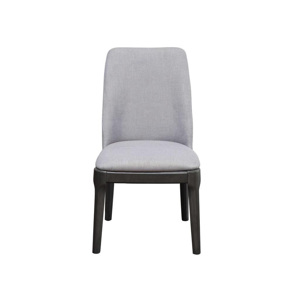 23" X 21" X 39" Light Gray Linen Upholstered Seat and Oak Wood Side Chair - 347364. Picture 6