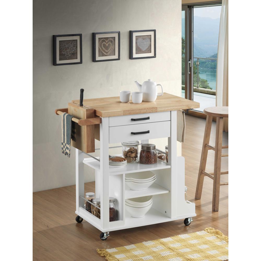 19" X 35" X 35" Natural White Wood Casters Kitchen Cart - 347567. Picture 5