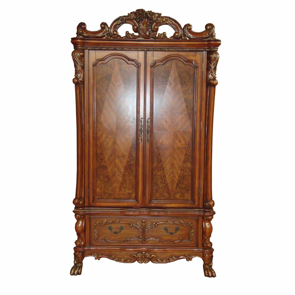 38" X 82" X 38" Cherry Oak Wood Poly Resin TV Armoire - 348167. Picture 2