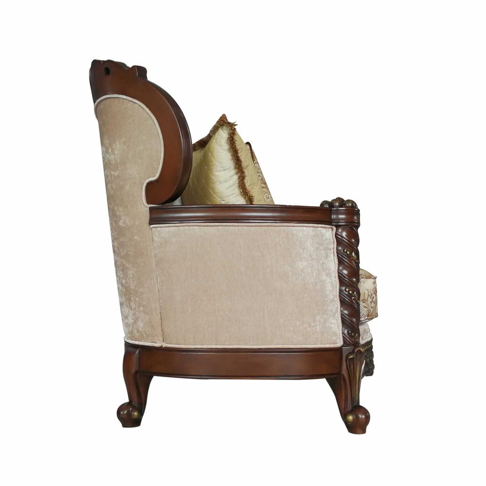 39" X 85" X 49" Fabric Dark Walnut Upholstery Wood Leg/Trim Sofa w/6 Pillows - 348217. Picture 6