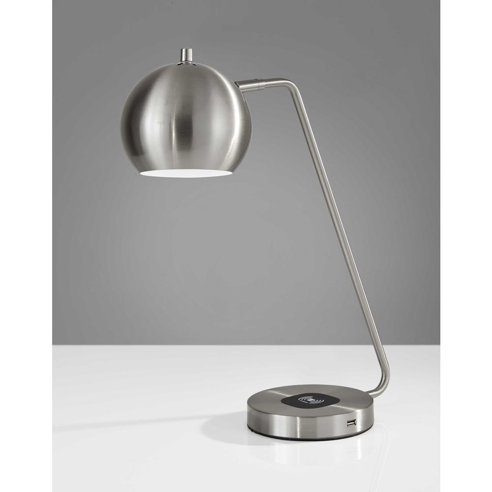 Retro Brushed Steel Wireless Charging Station Desk Lamp - 372746. Picture 3