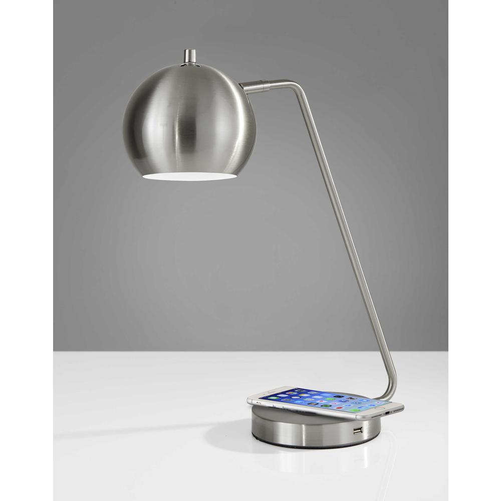 Retro Brushed Steel Wireless Charging Station Desk Lamp - 372746. Picture 4