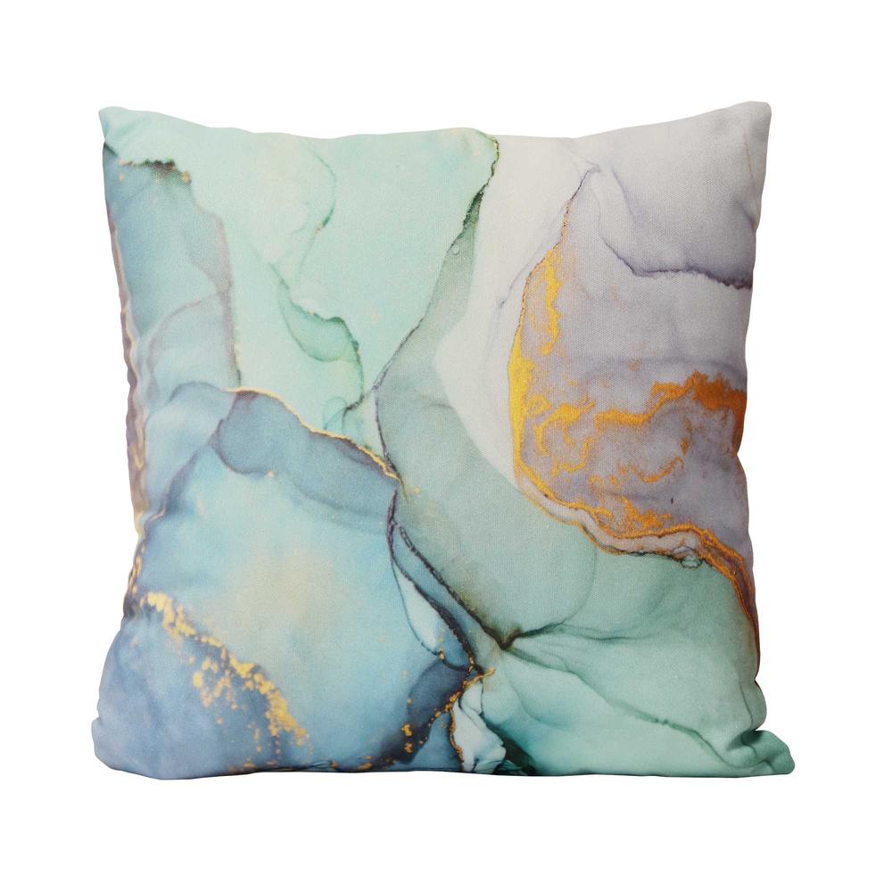 Pastel Watercolor Marble Cotton Square Throw Pillow - 373126. Picture 7