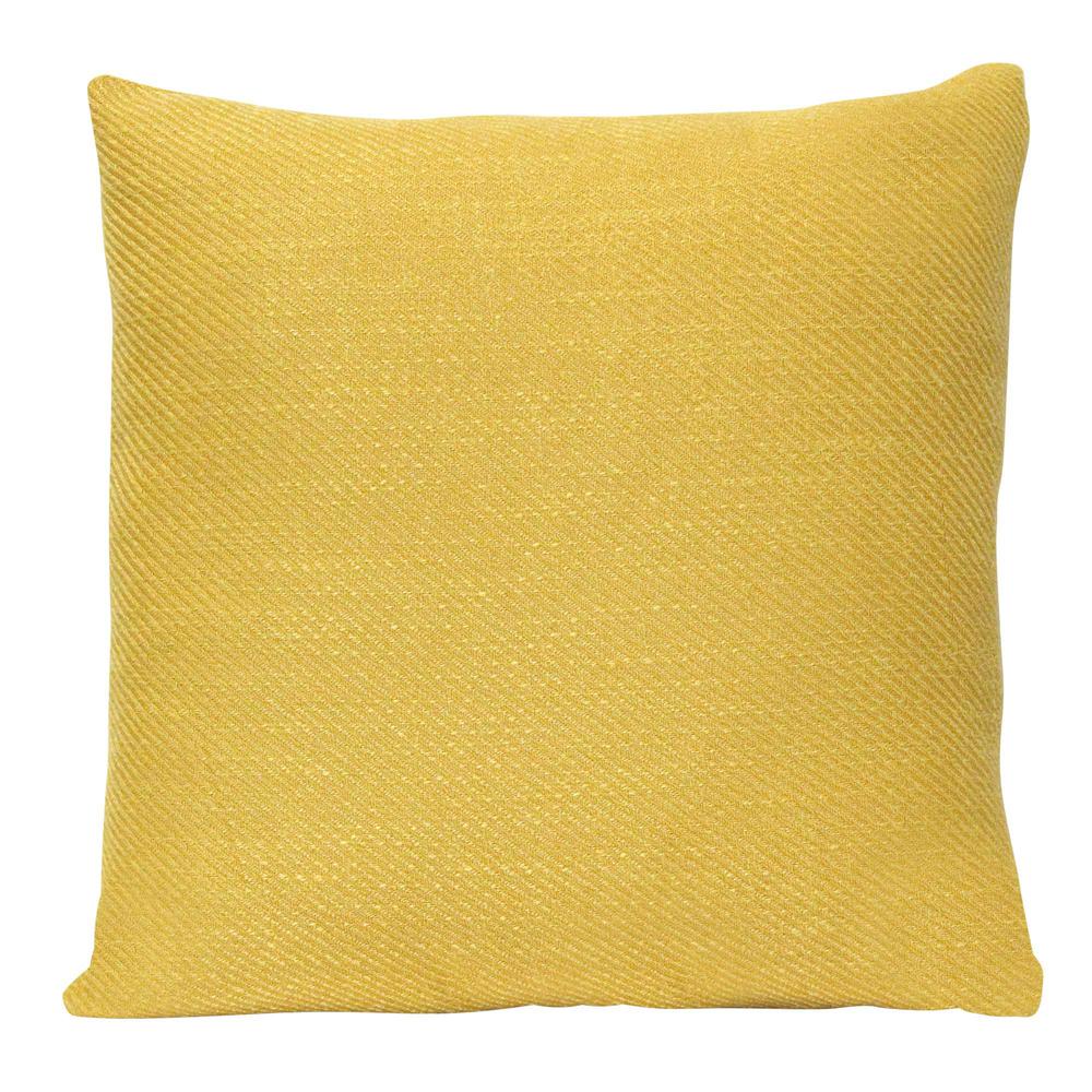 Mustard Yellow Tweed Textured Velvet Square Pillow - 373353. Picture 7