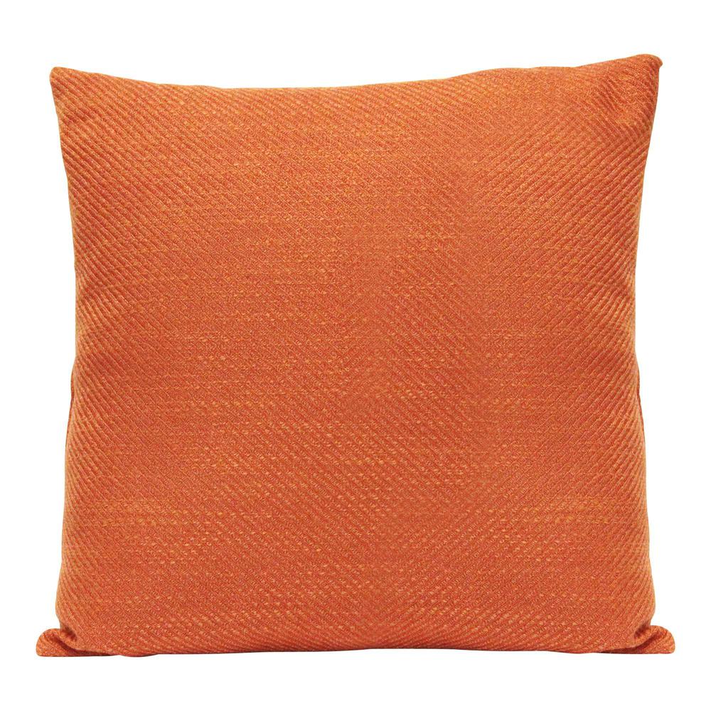 Square Burnt Orange Tweed Textured Throw Pillow - 373354. Picture 7