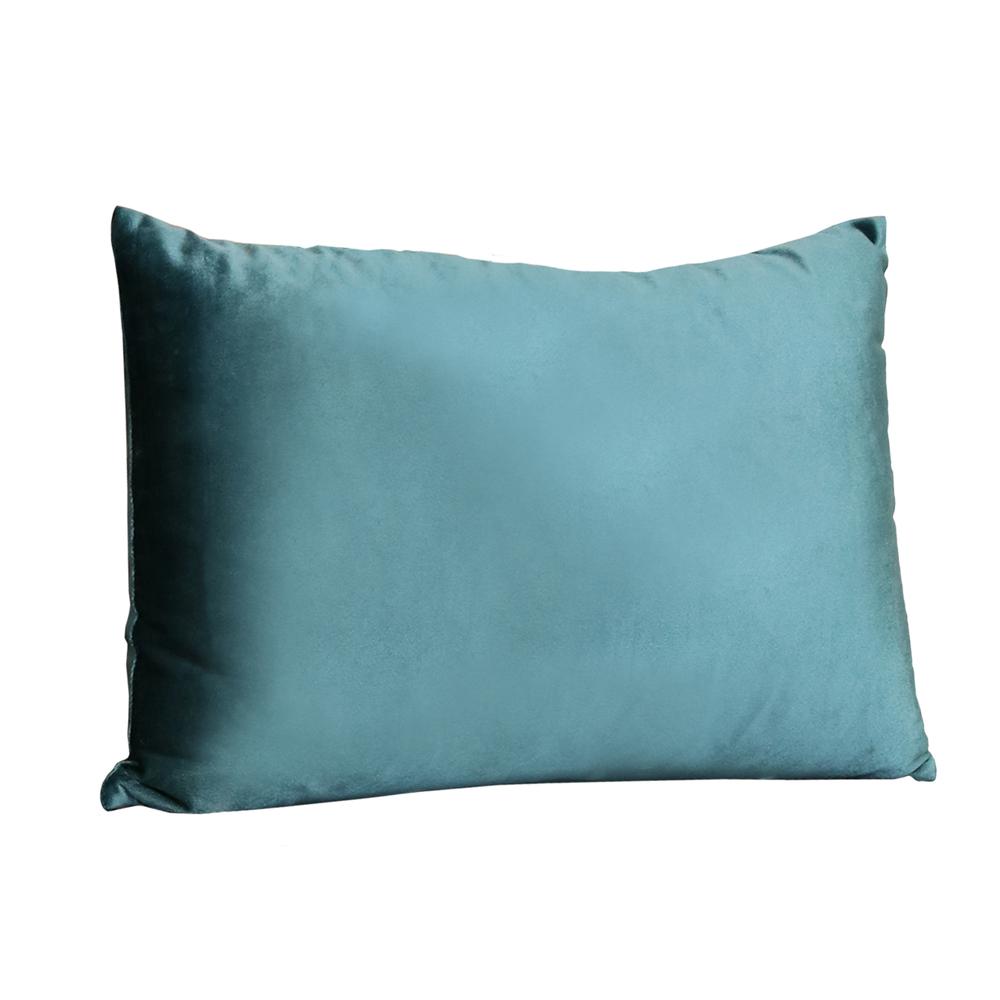 Teal Velvet Lumbar Pillow - 373374. Picture 2