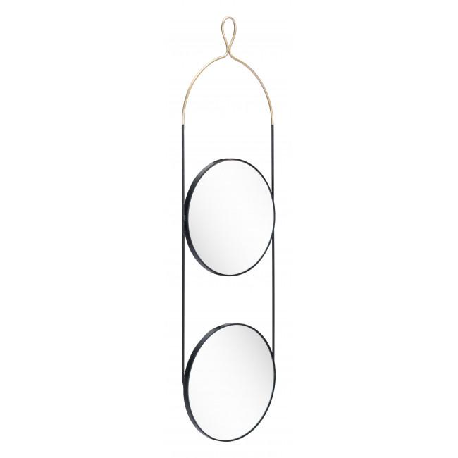 Double Gold and Black Round Hanging Mirror - 385475. Picture 7