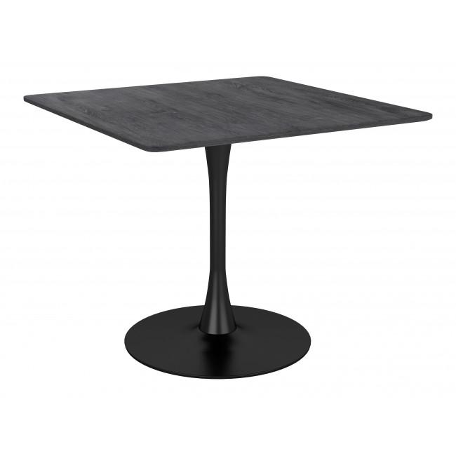 Black on Black Square Top Bistro Style Pedestal Dining Table - 386247. Picture 6
