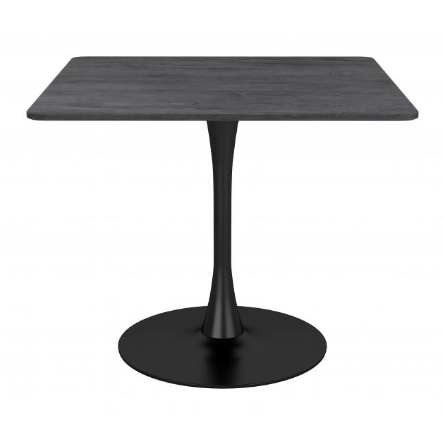 Black on Black Square Top Bistro Style Pedestal Dining Table - 386247. Picture 8