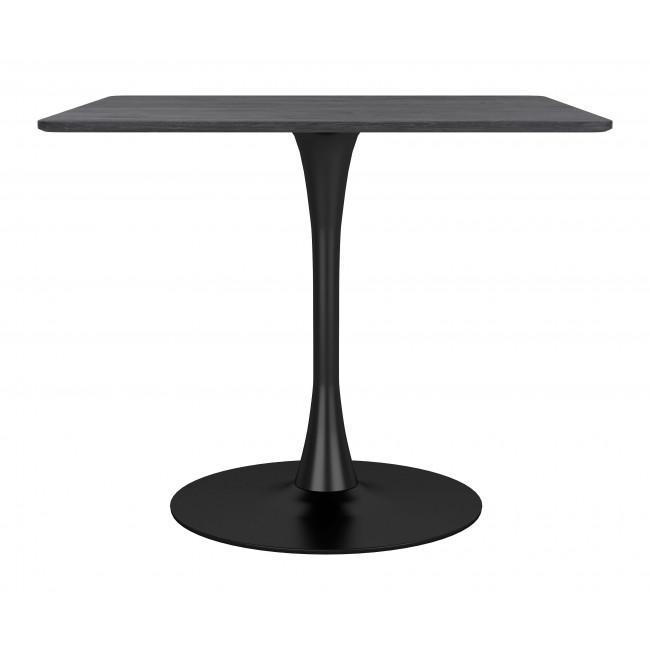 Black on Black Square Top Bistro Style Pedestal Dining Table - 386247. Picture 9