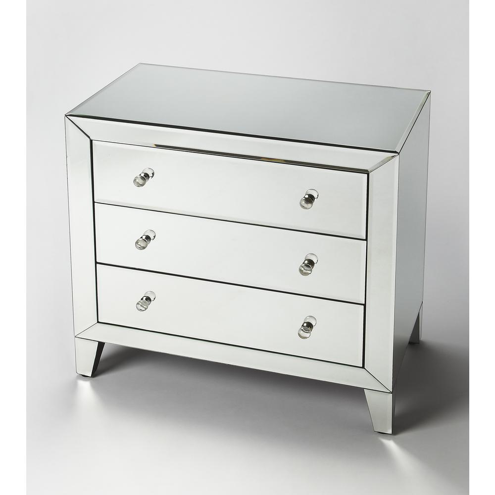 Emily Mirrored Drawer Chest Clear. Picture 2