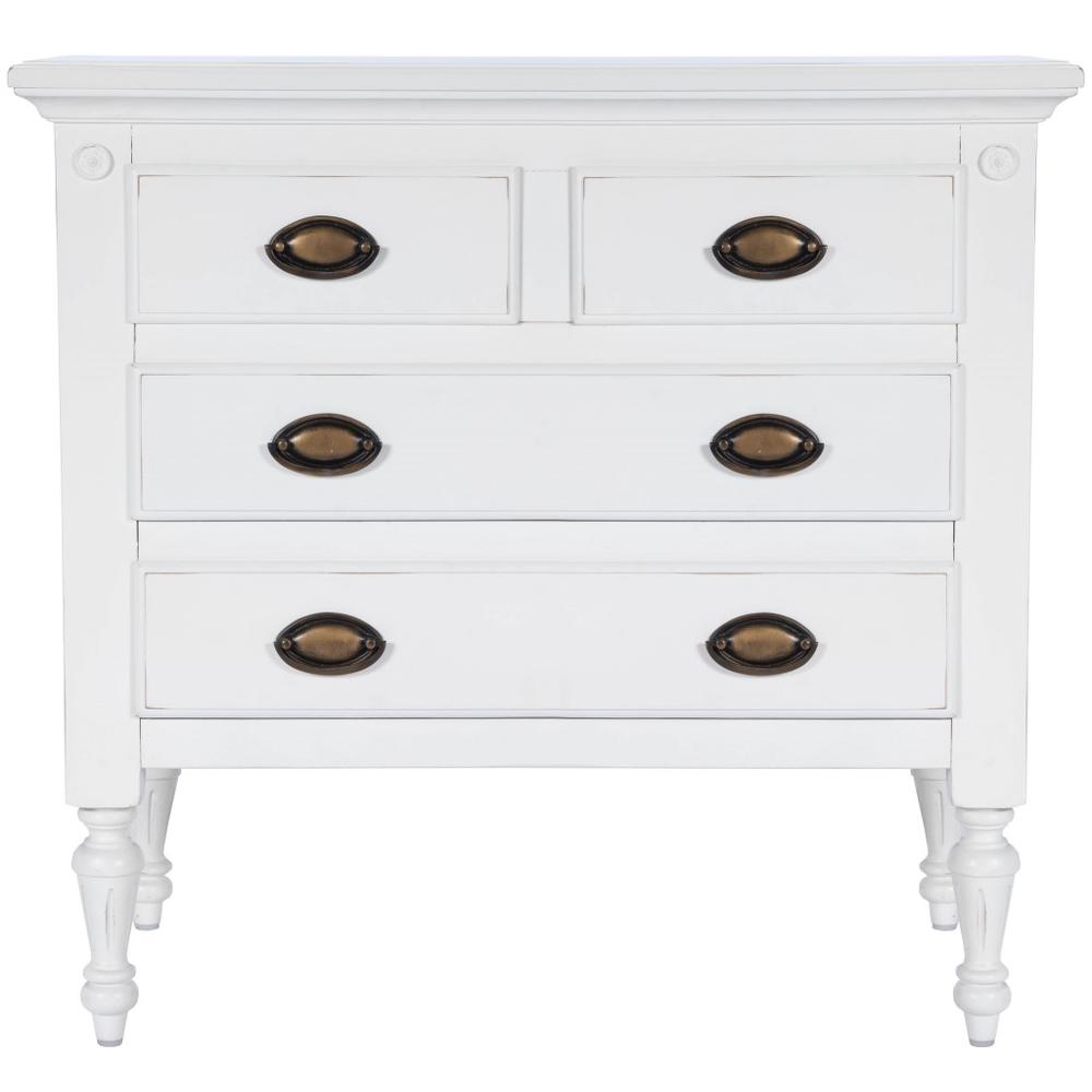 Easterbrook White 4 Drawer Chest White. Picture 2