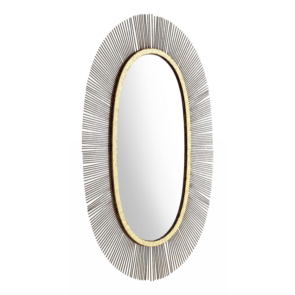 Black and Gold Oval Mirror Black & Gold. Picture 6