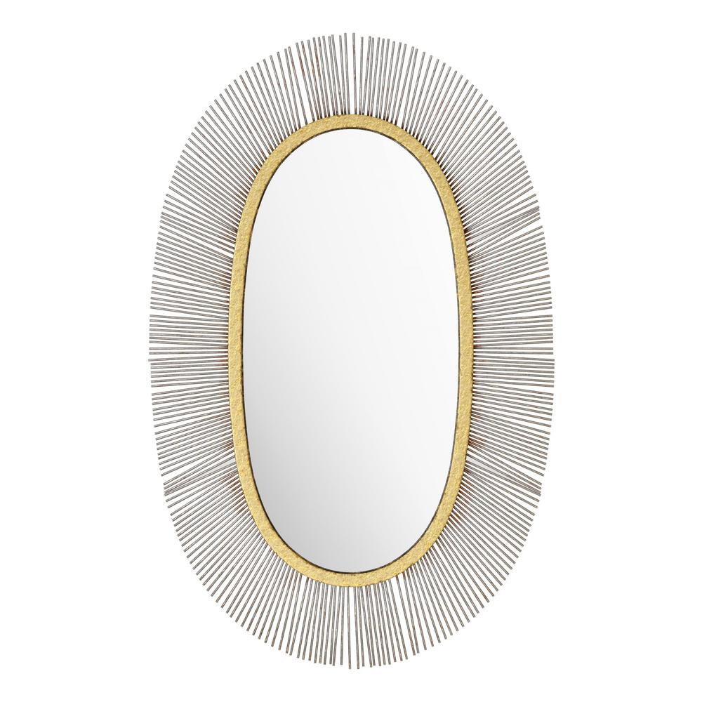 Black and Gold Oval Mirror Black & Gold. Picture 7