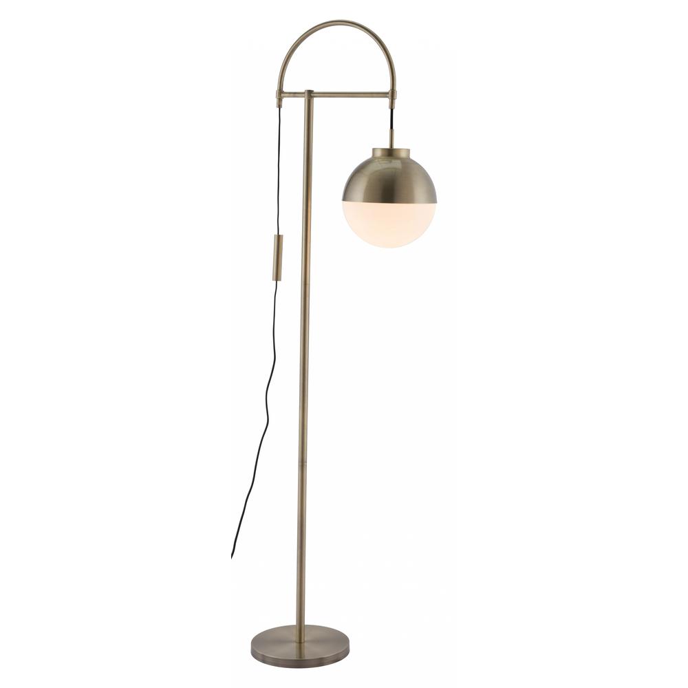 White and Brushed Bronze Crossed Floor Lamp White & Brushed Bronze. Picture 8