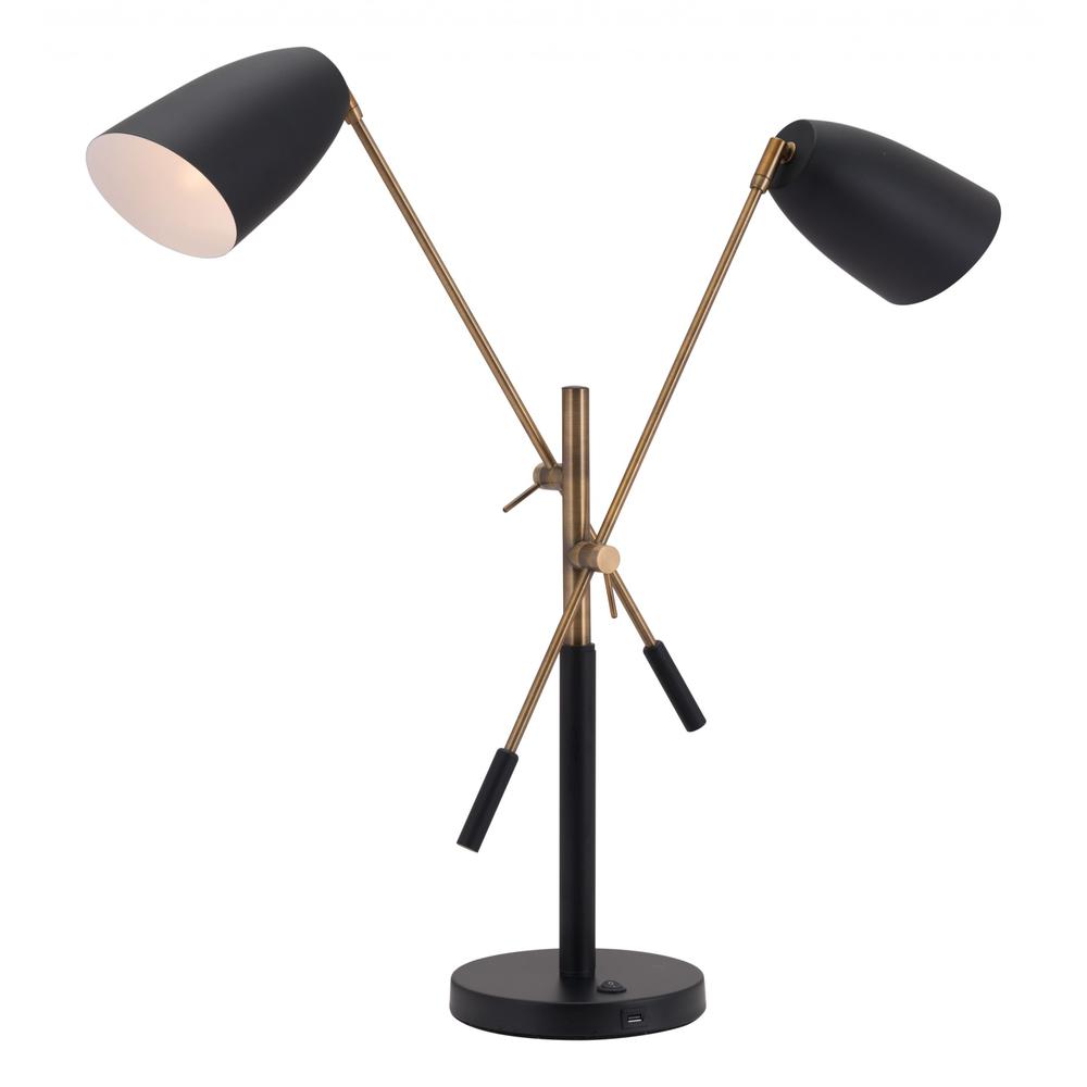 Black and Gold Adjustable Table or Desk Lamp Matte Black & Brass
Matte Black & Brass. Picture 9
