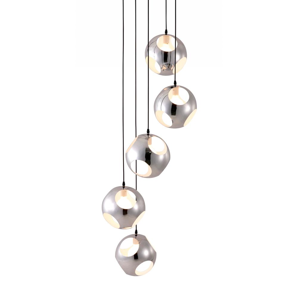 Modern Chrome Asteroid Ceiling Lamp Chrome. Picture 6